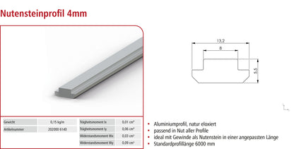 Nutensteinprofil 4mm