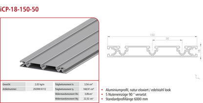 Verbindungsprofil iCP-18-150-50